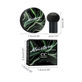 Dyceittdia CC De Coussin Dair, Tête de champignon CC, Air Cushion Foundation CC Cream, Fond de teint durable, Hydratant, Écl