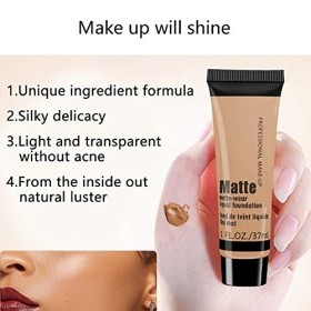 Base Liquide De Correcteur Hydratant De 37Ml, Base De Visage De Contrôle DHuile De Maquillage Pour La Peau Foncée