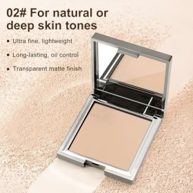 Boobeen Poudre de Finition Matte pour le Visage, Poudre Pressée de Mise au Point Lisse Maquillage Contrôle de lHuile Léger F