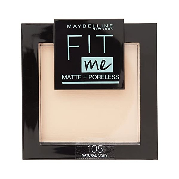 Maybelline New-York - Poudre Compacte Fit Me Matte & Poreless - Peaux normales à grasses - 105 Ivoire Naturel - 9 g