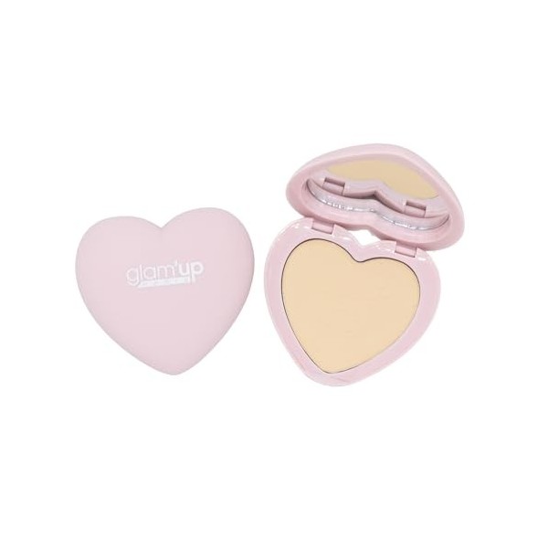 Glam’Up Paris - Poudre Compacte Love me More - Poudre Pressée - Couverture Complète - Longue Tenue - Fini Mat et Naturel - An