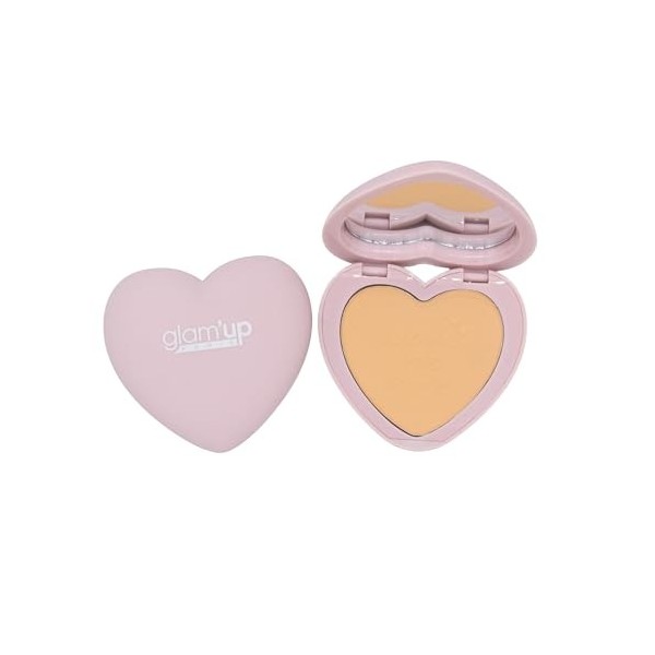 Glam’Up Paris - Poudre Compacte Love me More - Poudre Pressée - Couverture Complète - Longue Tenue - Fini Mat et Naturel - An