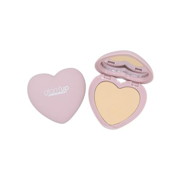 Glam’Up Paris - Poudre Compacte Love me More - Poudre Pressée - Couverture Complète - Longue Tenue - Fini Mat et Naturel - An