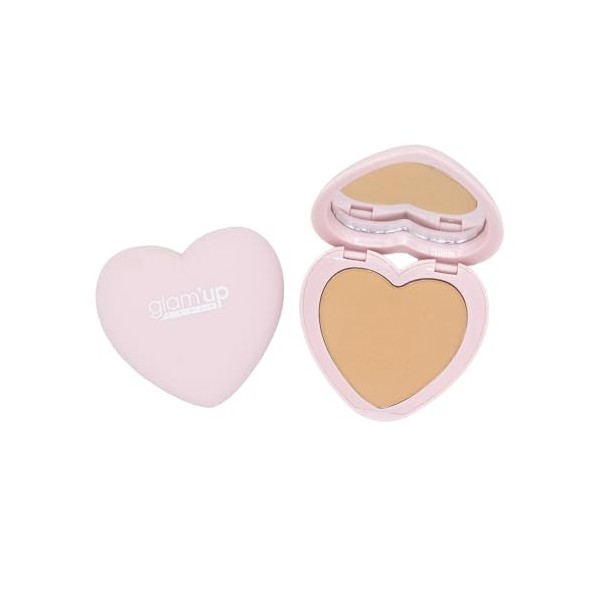 Glam’Up Paris - Poudre Compacte Love me More - Poudre Pressée - Couverture Complète - Longue Tenue - Fini Mat et Naturel - An