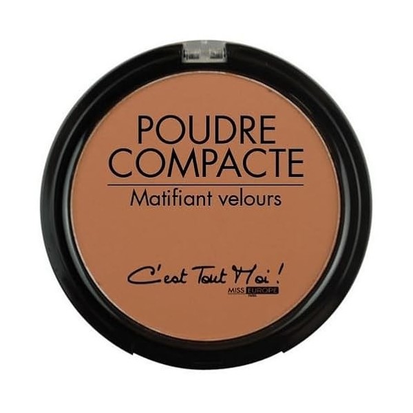 Poudre compacte pour le maquillage, matifiante, couleur moyen, 12 gr