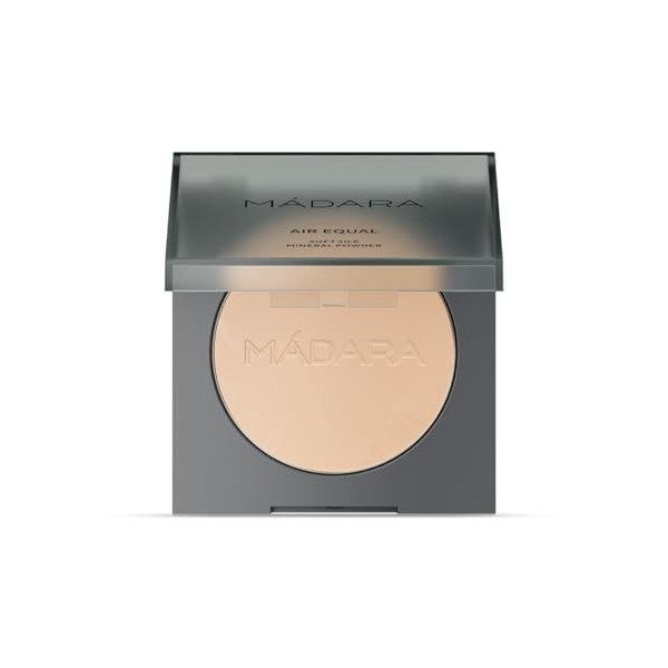 MÁDARA Organic Skincare Air Equal Soft Silk Mineral Powder, 1 Fair, 9 g - Finition mate, Poudre de fixation pour soin de la 