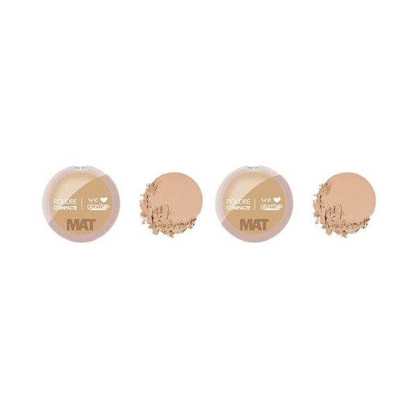 GlamUp Paris - Poudre Matifiante - Poudre Compact Ultra-Légère - Anti-Brillance - Fini Mat et Naturel - N°1 Lot de 2 