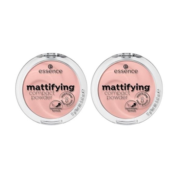 Essence - Poudre Compacte Matifiante - 10 Light Beige Lot de 2 