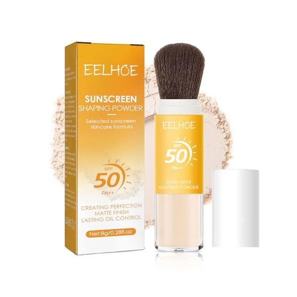 Polvere Fissante Solare Minerale,Protezione Solare in Polvere Viso 50,mineral translucent sun protection powder,Olio Di Contr