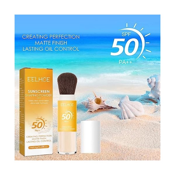 Polvere Fissante Solare Minerale,Protezione Solare in Polvere Viso 50,mineral translucent sun protection powder,Olio Di Contr