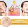 2PCS Sunscreen Shaping Powder, Poudre De Réglage Pour Le Visage, Contrôle De Lhuile, Fini Mat Naturel, écran Solaire Léger E