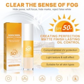 Allony Poudre Matifiante spf 50, Mineral Sunscreen Setting Powder, 2PCS Poudre Solaire Cheveux, Poudre Fixatrice de Protectio