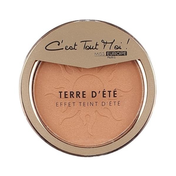 Poudre soleil maquillage, poudrier teint bronzé couleur doré irisé