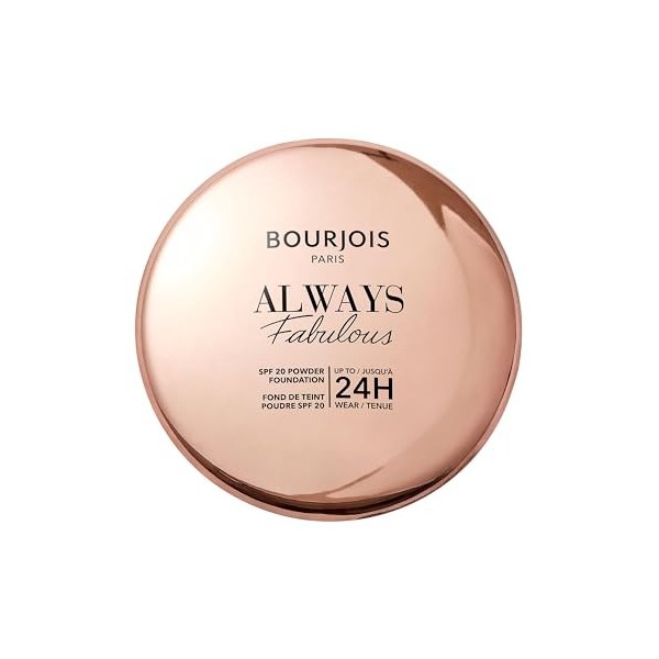 Bourjois Always Fabulous, 410 Golden Beige, poudre de teint, formule légère, tenue longue durée jusqu’à 24 h, SPF 20, acide h