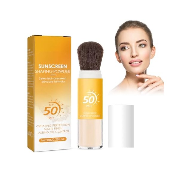 Dyceittdia 8g Sunscreen Setting Powder, Poudre de Réglage, Poudre de réglage Résistante à leau et à la Transpiration, Nature