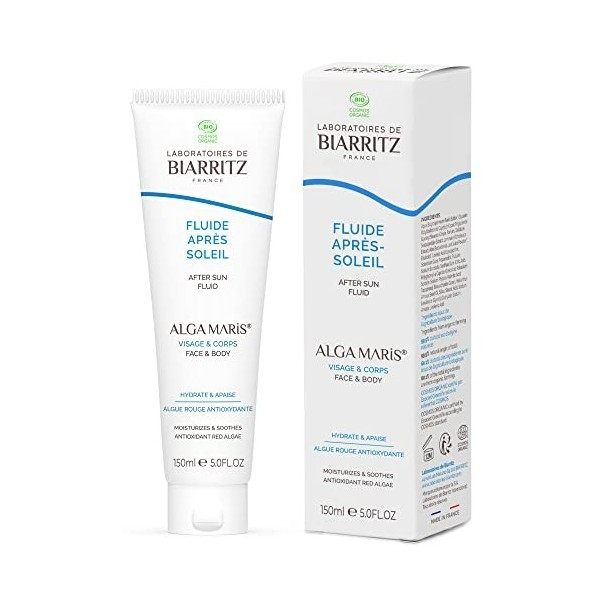 Laboratoires de Biarritz - Fluide Après-Soleil - ALGA MARIS® Certifié Bio - Hydrate, Apaise et Protège - Visage et Corps - En