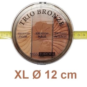 Poudre de maquillage, poudrier terre dété teint bronzé trio bronze, grand modèle 18 gr