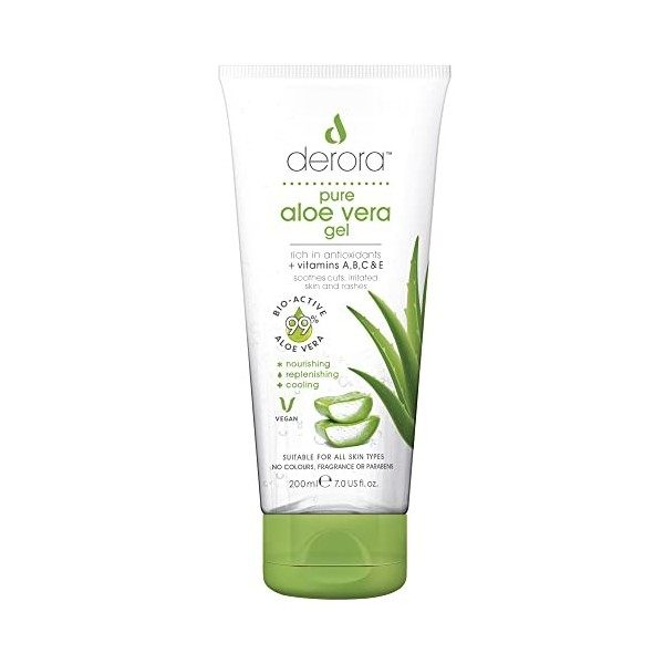 Derora Gel dAloe Vera | Contient des ingrédients daloe vera 100% purs et naturels | pour guérir, apaiser et hydrater la pea