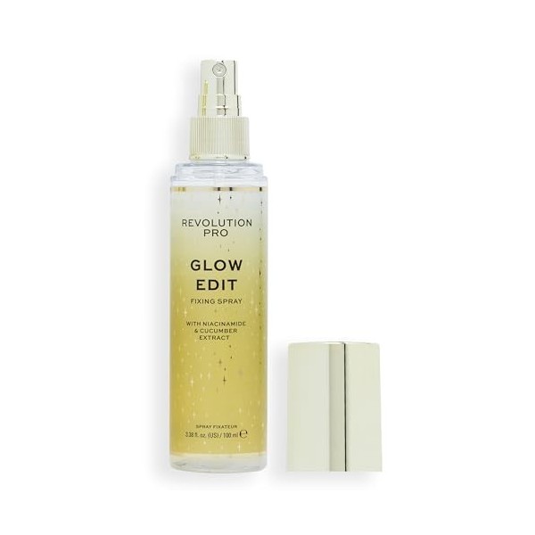 Revolution Skincare - Spray Fixateur Illuminant Pro Glow Edit, Infusé à la Niacinamide, 100 ml