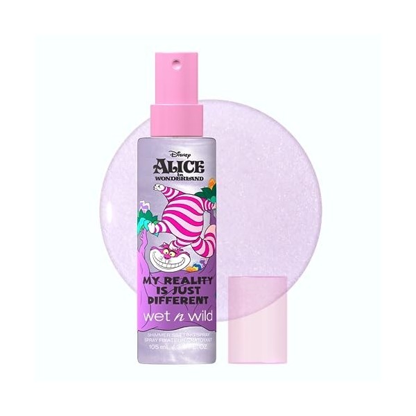 Wet n Wild Alice in Wonderland Spray Fixateur de Maquillage My Reality is Just Different, Spray Fixateur à Brillance Légère