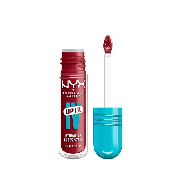 NYX Professional Makeup, Lip IV, Gloss, jusquà 12h dhydratation, hautement pigmenté, fini brillant, Berry Thirsty