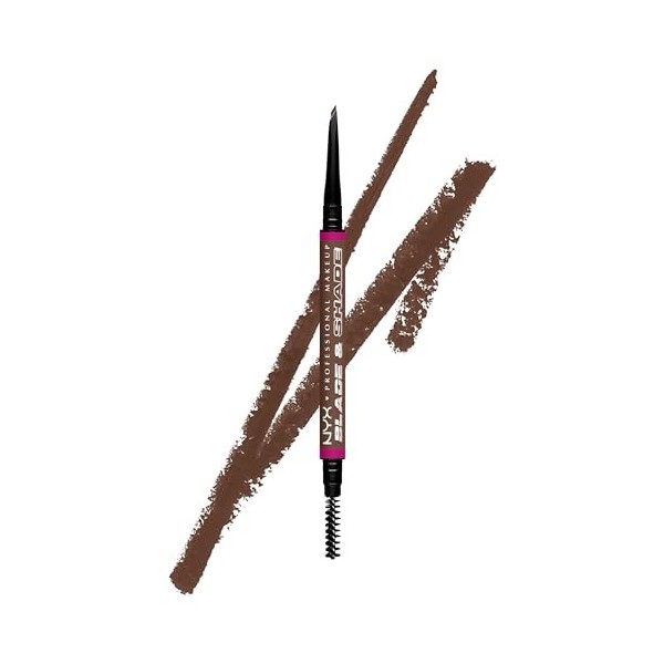 NYX Professional Makeup Blade & Shade, Crayon sourcils double embout, tenue jusquà 16h, Chocolate