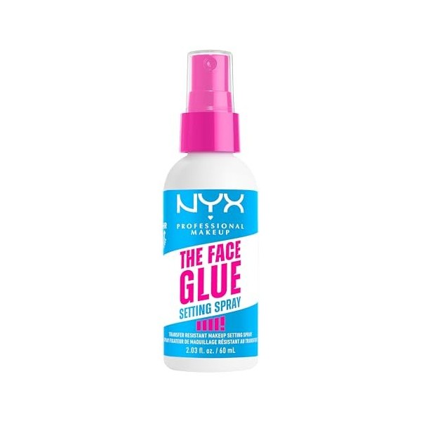 NYX Professional Makeup The Face Glue Setting Spray, Spray fixateur résistant aux transferts et waterproof, 60ml