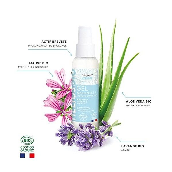 Gel après-soleil Bio - Aloe Vera - Prolonge le bronzage - Fabriqué en France -100ml - PROPOSNATURE