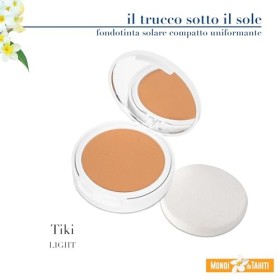 Helan Monoï de Tahiti - Fond de teint compact intensifiant le bronzage, protection solaire 50+ Fond de teint couvrant avec vi