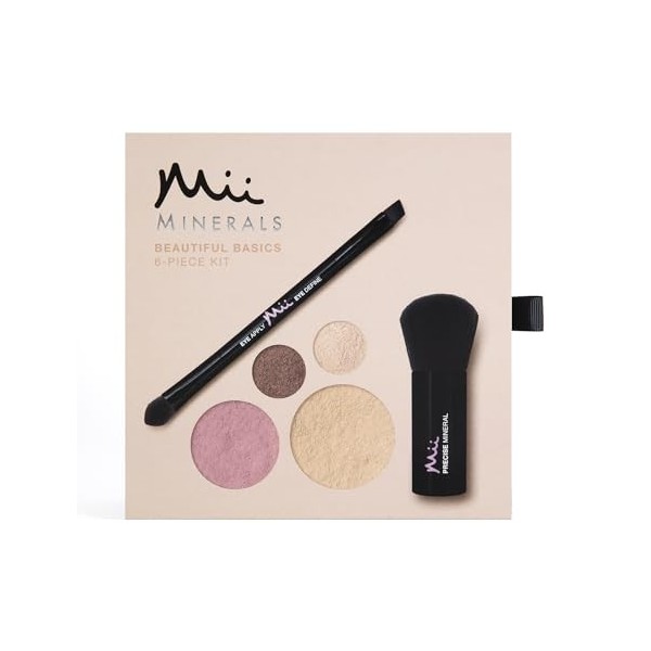 Mii Beauty Basics Cosmetics Ensemble de maquillage 100 % minéral pour fond de teint, fard à paupières, convient à tous les ty