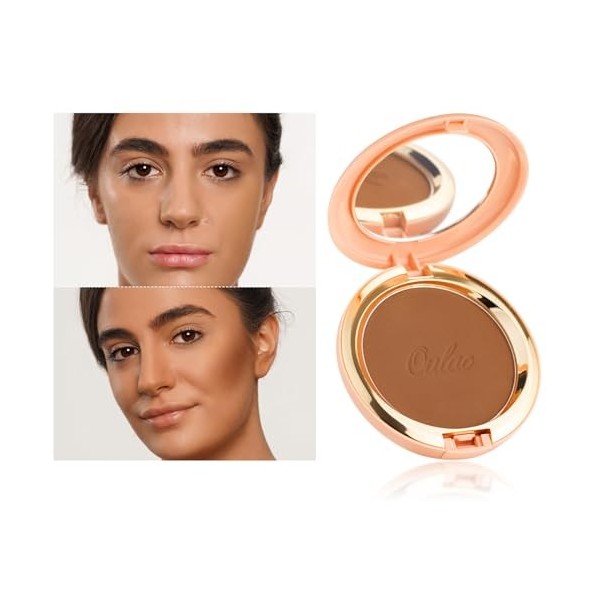 Oulac Matte Bronzer Poudre Visage Maquillage - Bronzante Naturel SunKissed Look, Hautement Pigmenté, Éclat Longue Tenue, Faci