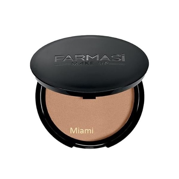 Farmasi Follow The Sun Bronzing Powder Miami | Formule veloutée et longue tenue, qui donne à la peau un effet satiné | Pour u