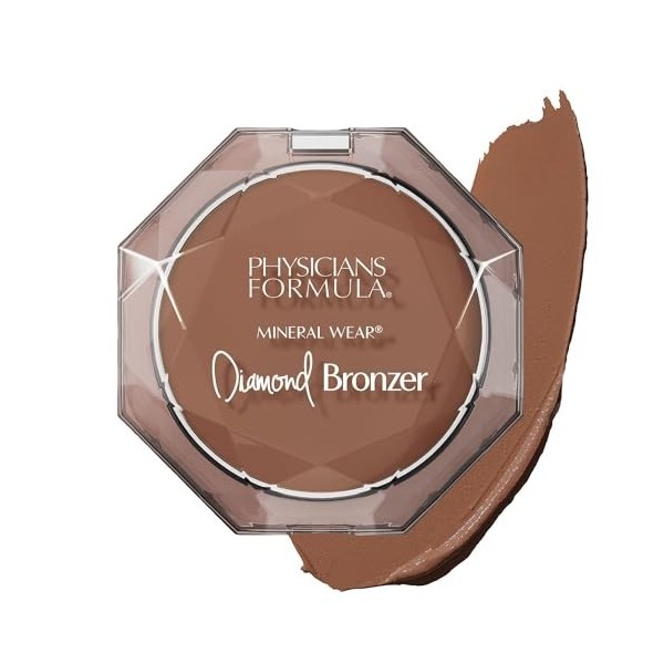 Physicians Formula Mineral Wear Diamond Bronzer, Poudre Bronzante avec Vitamine E, Minimise la Visibilité des Pores et des Fi