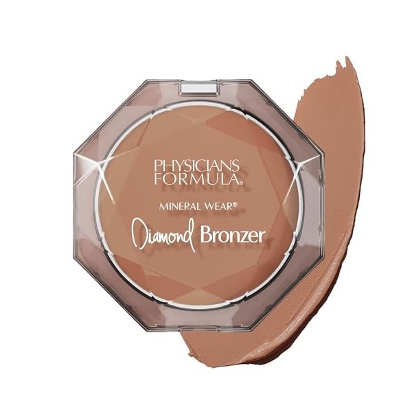 Physicians Formula Mineral Wear Diamond Bronzer, Poudre Bronzante avec Vitamine E, Minimise la Visibilité des Pores et des Fi