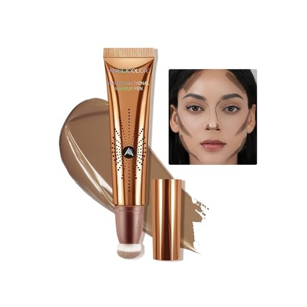 Anglicolor Contouring Stick Avec Lapplicateur De Coussin,Contouring Maquillage Longtemps Durable,Contouring Liquide Poids Lé