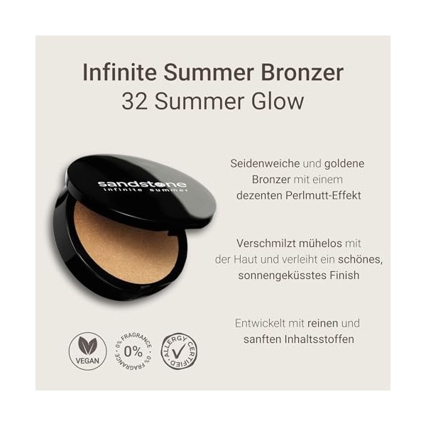 Sandstone Scandinavia Infinite Summer Bronzer pour le visage | Bronzant pour le visage luxueux avec une couleur riche pour un