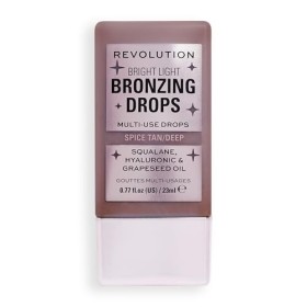 Gouttes Bronzantes Lumineuses de Makeup Revolution avec Acide Hyaluronique, Fini Ensoleillé, Teinte Bronze Épicé Profond, 23m