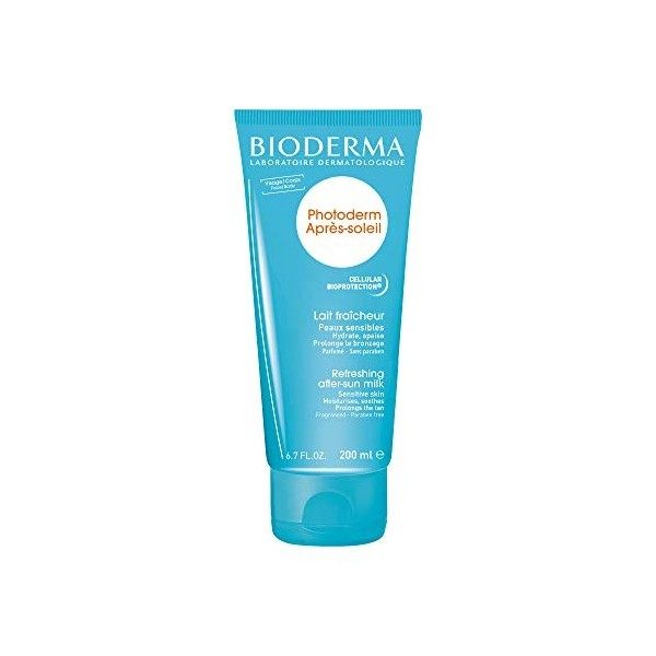 Bioderma Après-soleil 200ml, Soulage la peau après l’exposition – Préserve le taux d’hydratation de l’épiderme, Peaux déshydr