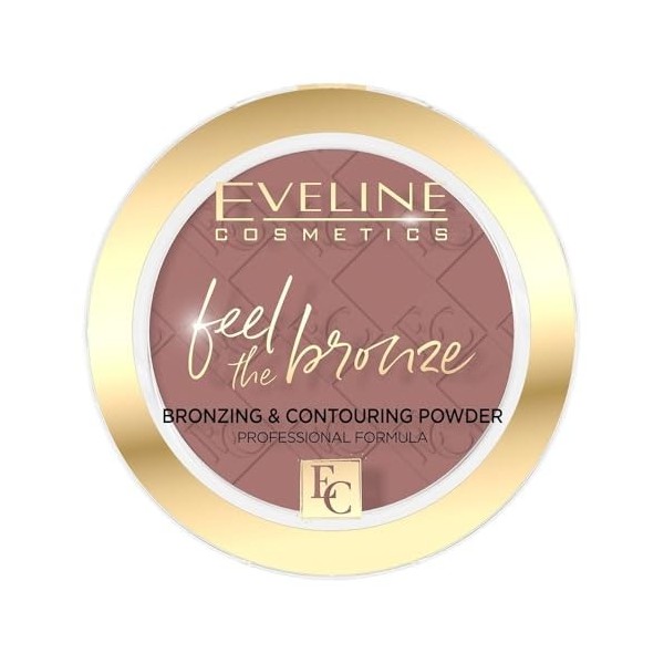 Eveline Cosmetics Feel The Bronze Poudre de Contouring & Bronzing - No. 02 Chocolate Cake, Fini Mat Velouté avec Éclat Ensole