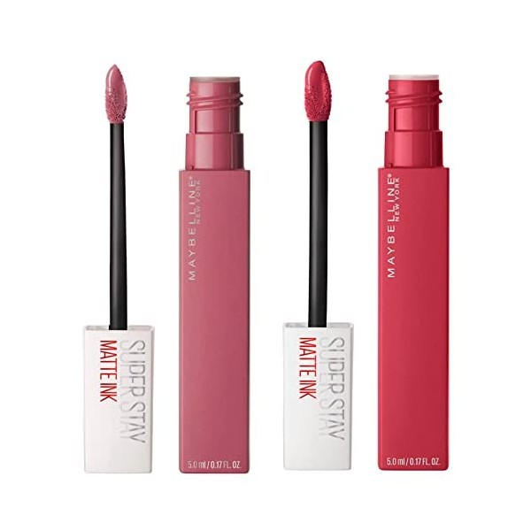 Maybelline New York SuperStay Matte Ink Lip Tint Colour 15 Lover + SuperStay Matte Ink Lip Tint Colour 80 Ruler - 2 rouges à 