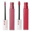 Maybelline New York SuperStay Matte Ink Lip Tint Colour 15 Lover + SuperStay Matte Ink Lip Tint Colour 80 Ruler - 2 rouges à 