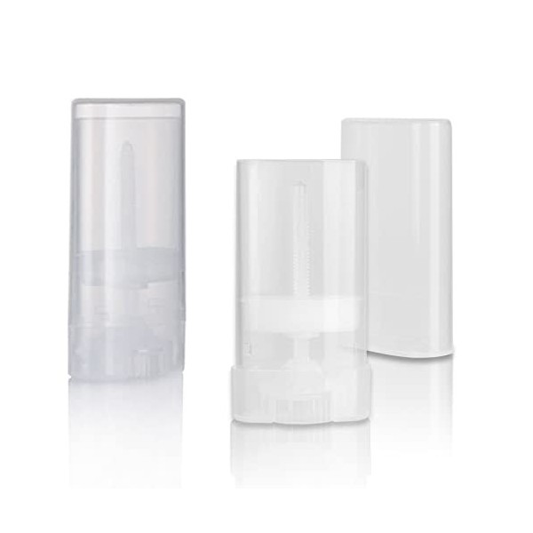 Lot de 27 tubes ovales vides en plastique pour baume à lèvres de 15 g, déodorant, tube de rouge à lèvres de 15 ml transparen