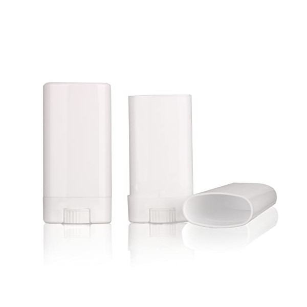 Lot de 27 tubes ovales vides en plastique pour baume à lèvres de 15 g, déodorant, tube de rouge à lèvres de 15 ml transparen