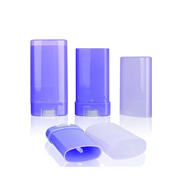 Lot de 27 tubes ovales vides en plastique pour baume à lèvres de 15 g, déodorant, tube de rouge à lèvres de 15 ml transparen