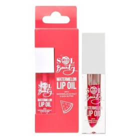 Sol Beauty Huile à Lèvres Parfum Pastèque avec Extrait de Pastèque et Beurre de Karité, Nourrit, Hydrate et Adoucit Vos Lèvre