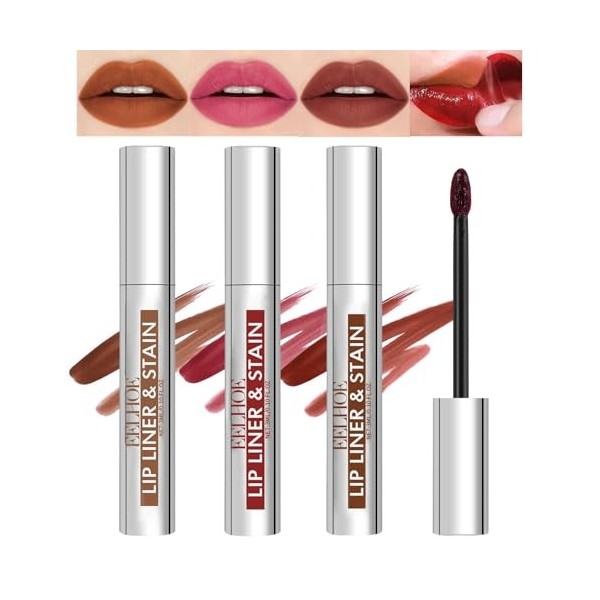 Mrettick 3PCS Crayon à lèvres,Peel Off Crayon à lèvres Tattoo,Peel Off Lip Stain,Long Lasting Lip Stain Peel Off,infusé d’aci