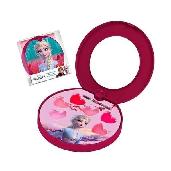 La Reine des Neiges Lip Gloss Case avec 6 gloss + miroir et pinceau pour fille