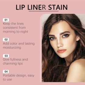 Lot de 3 crayons à lèvres Peel Off - Rouge à lèvres - Longue durée - Tatouage hautement pigmenté