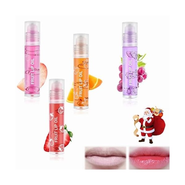 Roll On Lip Gloss, 4 Pièces Huile À Lèvres Transparente Incolore, Baume À Lèvres, Roll-On Lip Gloss Set, Roll-on Lip Gloss, B