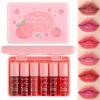 TITIMORE 6 Couleur Lip Tint Stain Set Rouges à Lèvres Liquides Hydratants pour Joues et Yeux Moisturizing Lip Gloss Hydratant